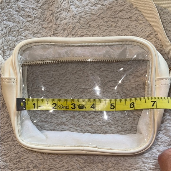👜 Clear Stadium-Approved Crossbody Purse – Cream Trim with Gold Accents - Picture 3 of 7